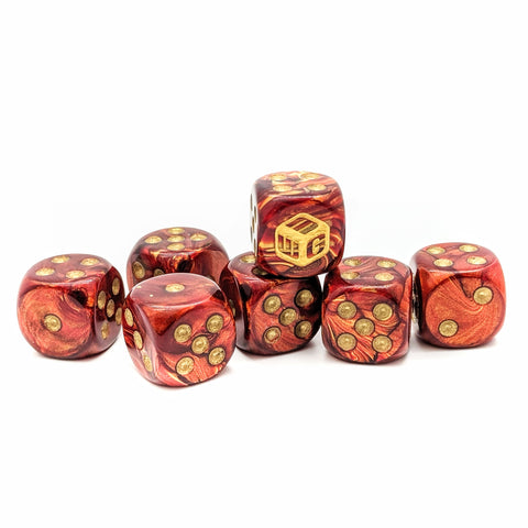 Limited - Ember Flare MiniWarGaming Dice Set - 7 6-Sided Dice (7D6)