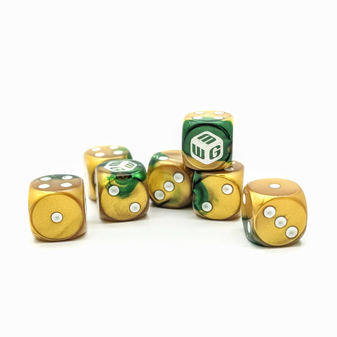 Limited - Gold Plated MiniWarGaming Dice Set - 7 6-Sided Dice (7D6)